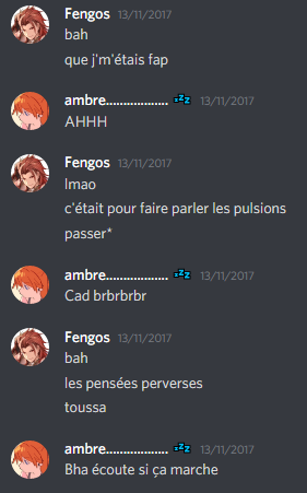 Je vais d'abord commencer par mon propre vécu. J'avais 12 ans qd j'ai rencontré Fengos, 16 ans. Au début rien de trop spécial, il se disait être "mon grand frère". C'était mes débuts sur Discord, j'étais la plus naïve des gamines.