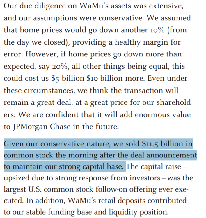 7/n On their 2 acquisitions:- Bought them with a high margin of safety & conservative assumptions. "We were not buying a house- We were buying a house on fire."- Raised 11.5b$ to maintain a strong capital base.- Gained a better franchise+ huge Deposits (Investing).