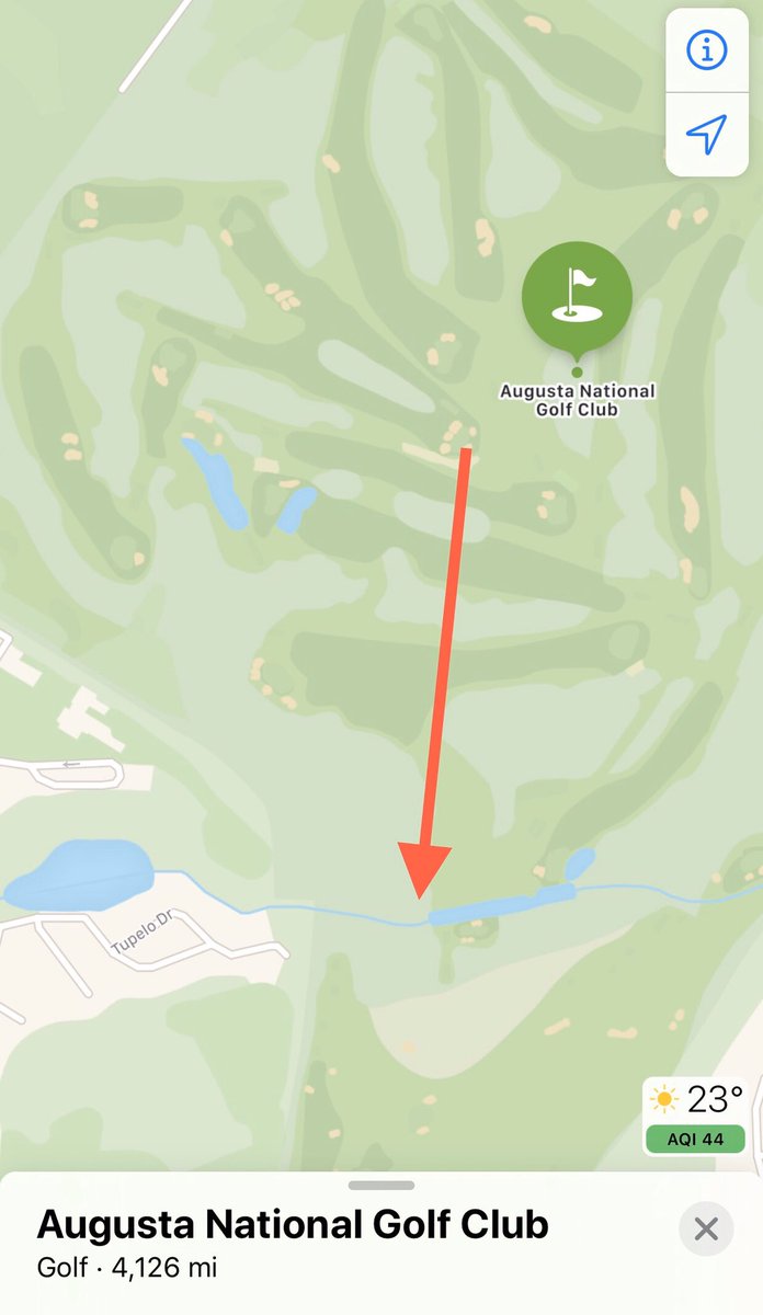 The effect of Ray’s creek......Below pic shows how far the worlds most famous creek is from the 7th green (I reckon at least 600 yards) but it is DEFINITELY the reason that putt broke to the right.