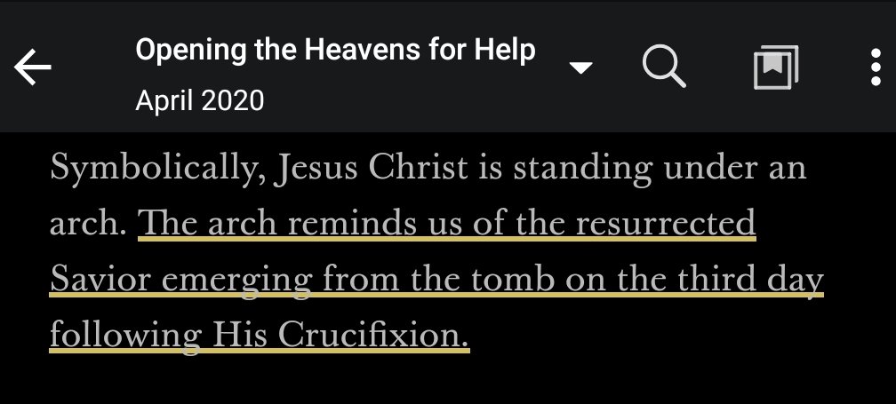 "The Arch reminds us of the resurrected Savior emerging from the tomb on the third day following His Crucifixion"-President Nelson The Arch symbolizes the ASCENSION of Heavenly/Spiritual Bodies to the Highest point. Celestial glory.