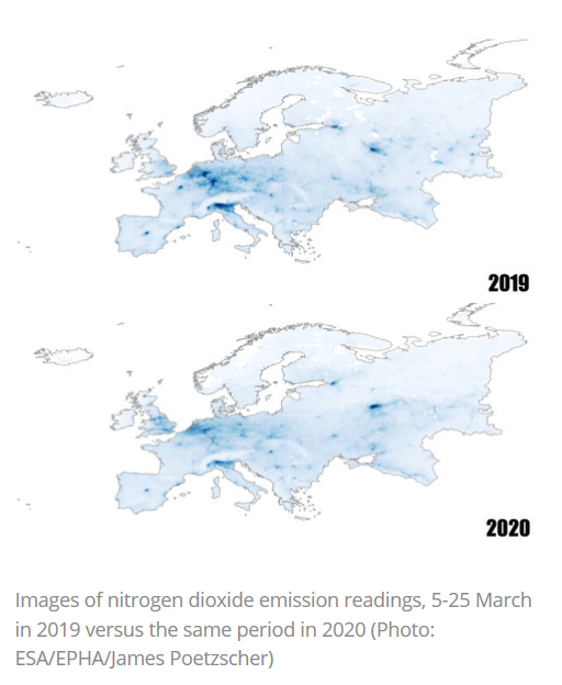 KeyserFlor's tweet image. High concentration of Corona deaths in North Italy, Paris, Madrid, Belgium, The Netherlands in line with high levels of air polution in the same areas. Resource: ESA