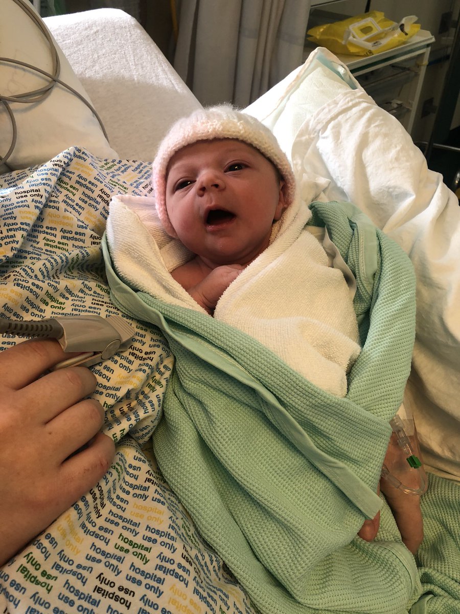 ConnorPont's tweet photo. Welcome to the world our little bundle of chubbiness 🤣 Emily Grace Pont born at 14:50 weighing 8lb 10oz. You’re beautiful baby girl 💗 @amyfagann https://t.co/G2VYaSRr6D