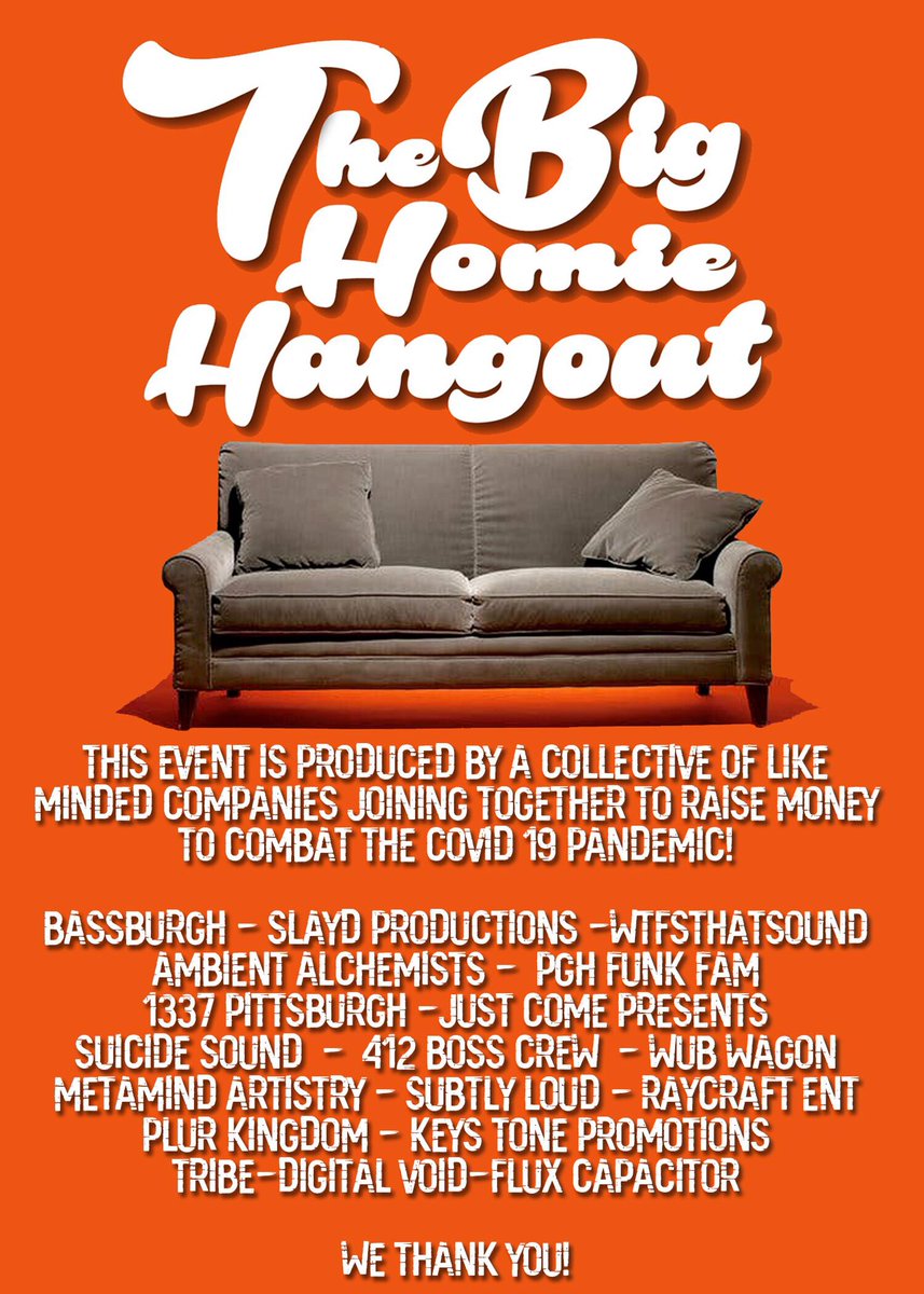 We are proud to be apart of The Big Homie Hangout, streaming some of Morgantown’s favorite local artists on May 3rd! 

RSVP: bit.ly/thebighomiehan…