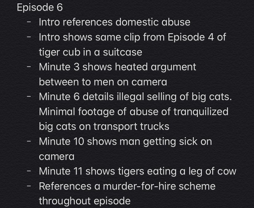 car_monet's tweet photo. !! PLEASE READ !!
Comprehensive list of trigger/content warnings for Tiger King on Netfliex (2/2)
Spoilers included in TWs https://t.co/21u1NazcTy