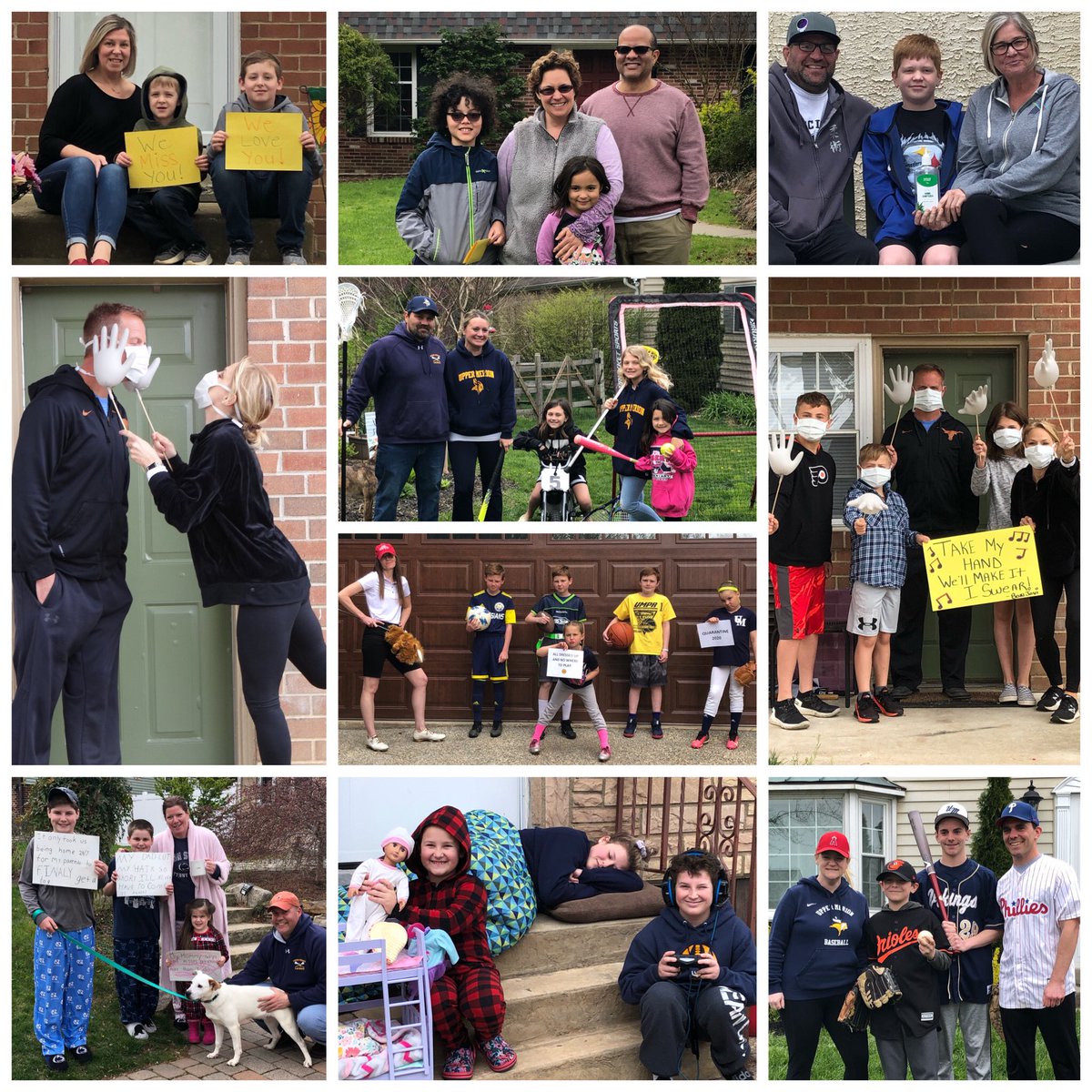 Here are some of the family photos that we took yesterday on our “socially distant” home visits. Grateful for AWESOME UM families having fun together, being goofy, &amp; bringing me happiness.🥰 I promise I am ready to bring my teaching A-game for you! <a href="/UpperMerionSD/">Upper Merion Area School District</a>   #VikingNation