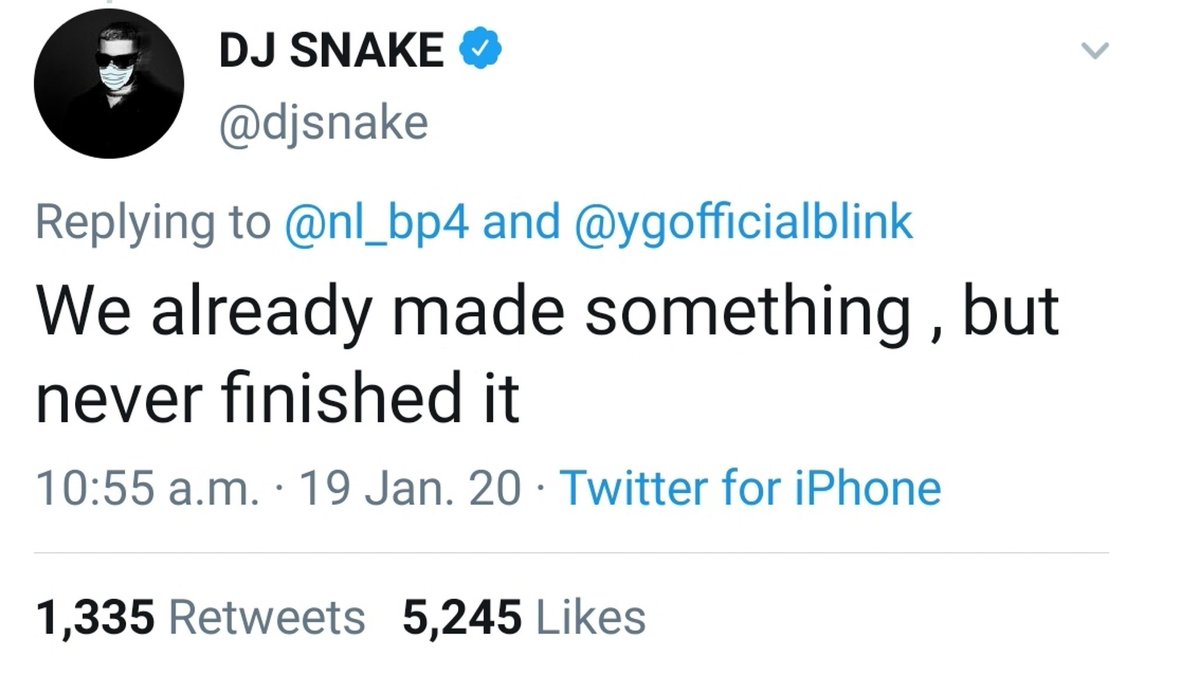 DJ Snake confirmed he was making a song with Blackpink for his album but the collab never happened. He revealed in January that they never finished the song.