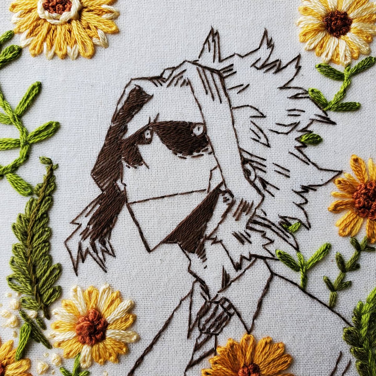 rowletsparza's tweet photo. New All Might embroidery! Because Toshinori is a sunflower 💛 https://t.co/xSB60IT5Cg