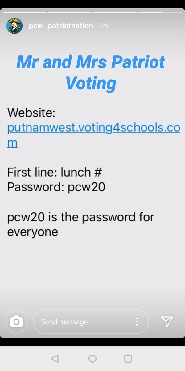 Putnam City West (@pcwpatriots) on Twitter photo Seniors and Juniors: Don't forget to Vote for Me. And Miss Patriot by Sunday at 7. <a href="/PutnamWest/">PCW Patriot Nation</a>
putnamwest.voting4schools.com Seniors and Juniors: Don't forget to Vote for Me. And Miss Patriot by Sunday at 7. <a href="/PutnamWest/">PCW Patriot Nation</a>
putnamwest.voting4schools.com