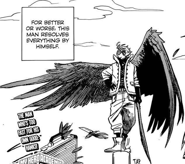 - dabi relies on other people even for his own goals, hawks does everything by himself but for the sake of hero society+ hawks needed to k!ll twice for possible success while dabi needed twice to be alive for his goals