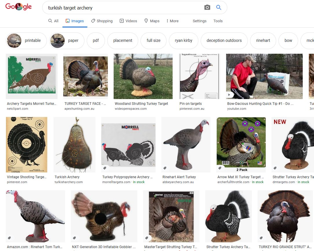 What happens when you search for "Turkish Archery".