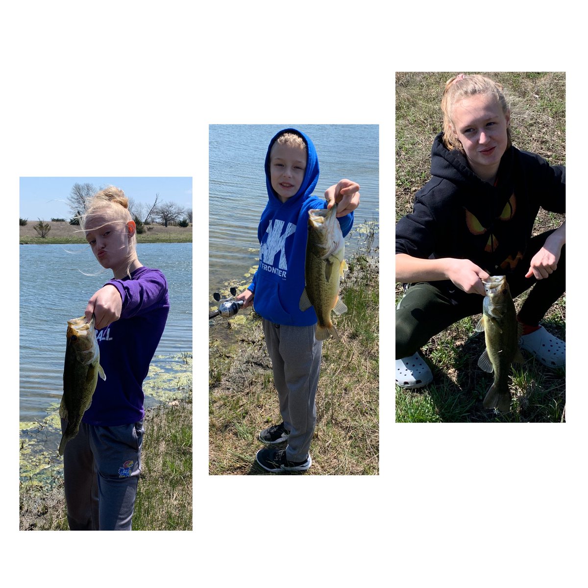 Successful day social distancing...sure missing their favorite fishing buddy though.