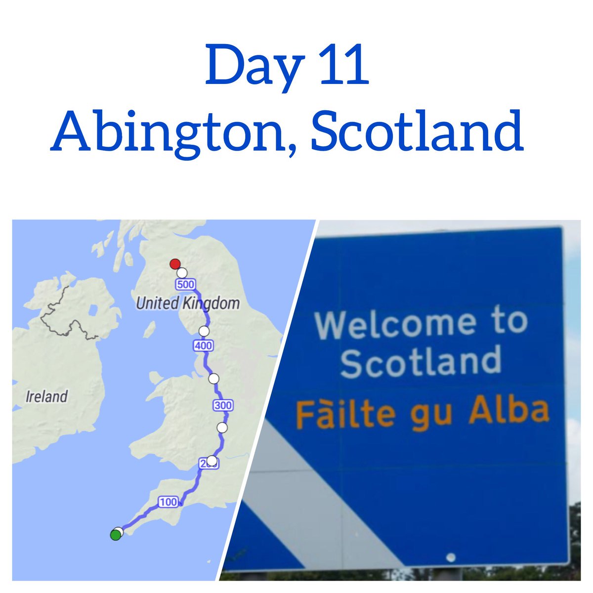 WycombeSport's tweet image. Day 11 saw us cross the border. 300miles to go. Currently averaging just under 50 miles a day. Can we make it to John O’Groats in a week? @wabbeysport @was_geography #isolationexercises #StaySafe