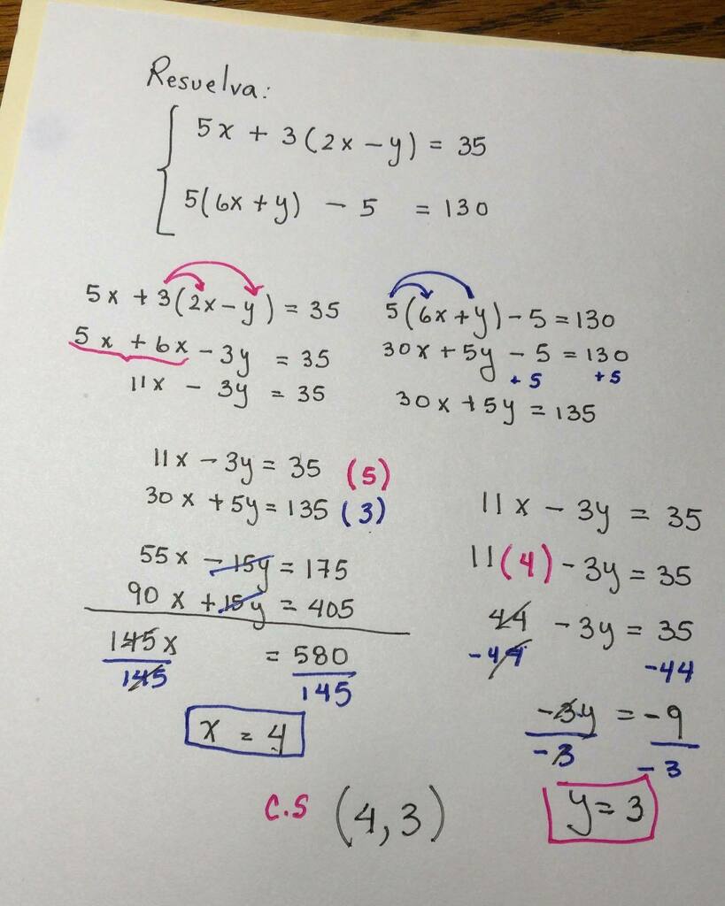 profehenryb's tweet image. System of equations applying distributive property. 
Sistema de ecuaciones lineales utilizando propiedad distributiva. 
#math #mathknowledge #maths #matematicas #matemáticas #ecuacioneslineales #linearequations #algebra #algebra1 #algebra2 #mathteacher #… instagr.am/p/B-2o1HbFxK_/