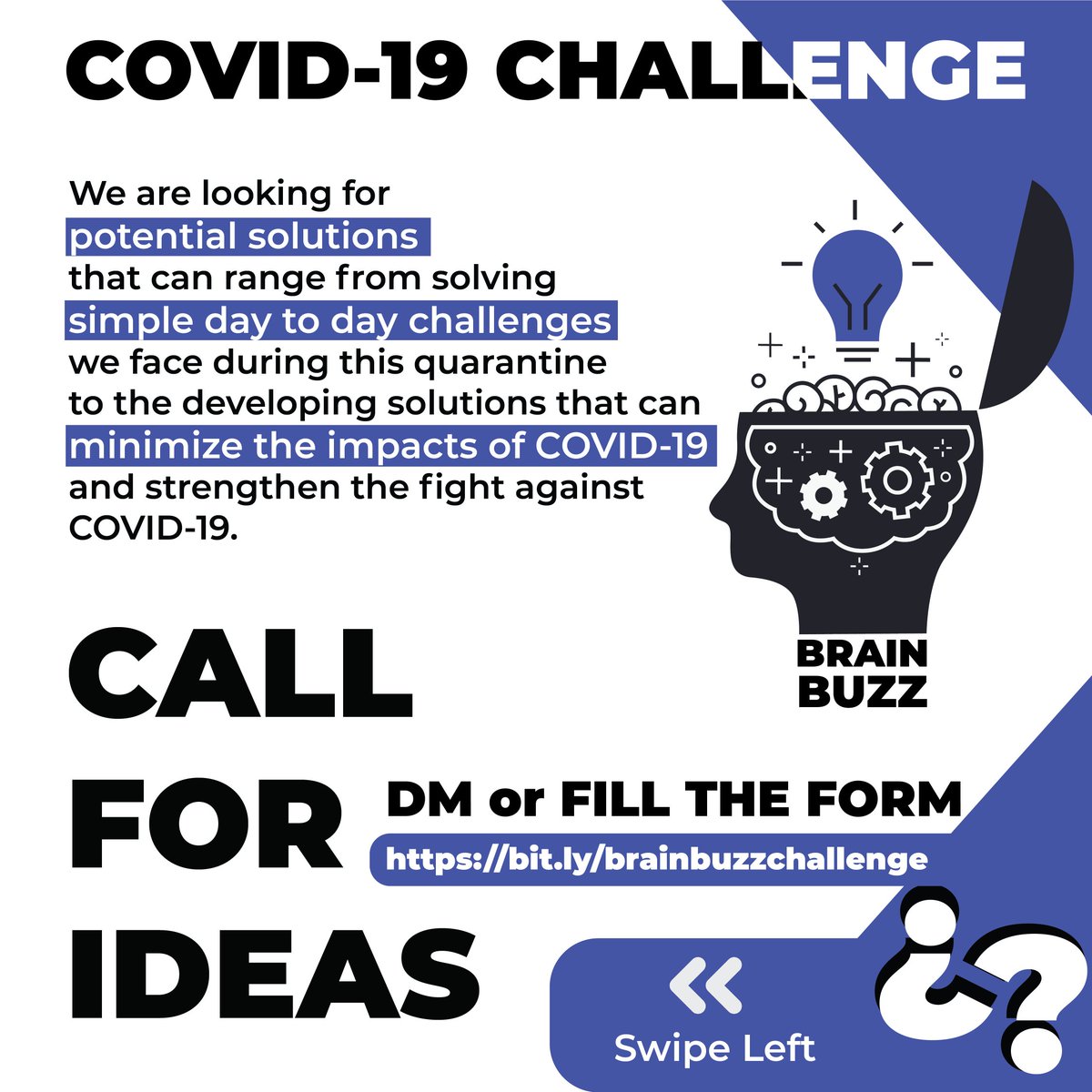 entreesphere's tweet photo. Brain Buzz!
COVID-19 Challenge 
The entire world is currently going through some challenging situation caused by the pandemic Covid-19. 
This quarantine, let's all together join hands in finding innovative solutions that can make a difference in all our lives
Let's BRAIN BUZZ.! https://t.co/74FZFzQLou