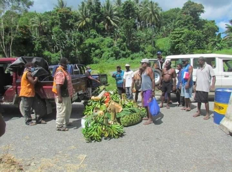 miqurlkabuni's tweet photo. Surrounding villages in ENB in #PNG   bring food offerings to the the village on 21 days lockdown because of first local #COVID__19 case. Hope the Gurdian writes about this too. https://t.co/VFSqPpaNNK