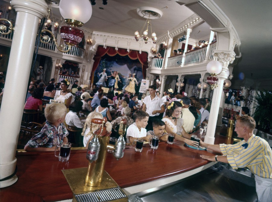 There was a “bar” for children at Disneyland called the Golden Horseshoe, where bartenders served root beer to kids. 