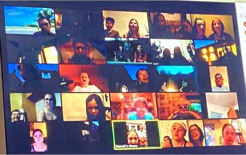 EpsomPhab's tweet photo. Should have been at @BendriggTrust for our Easter holiday but instead we had a crazy virtual campfire for our members and holiday volunteers - Loads of fun and great to see the Epsom Phab family altogether #phab #makingmoreoflifetogether ❤️🔥 https://t.co/f6VupQ2act