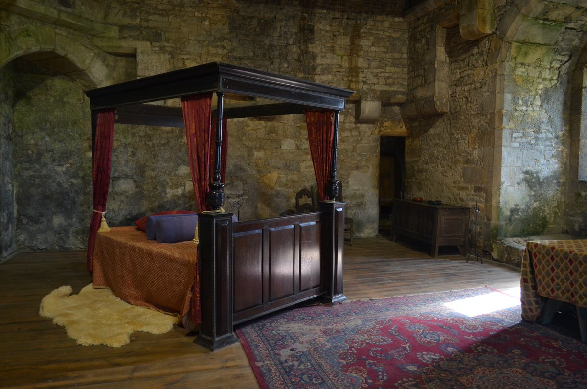 This is the bed chamber that Lord Scrope moved into so that Mary, Queen of Scot's could have the best room. It is on the floor above.  #boltoncastle