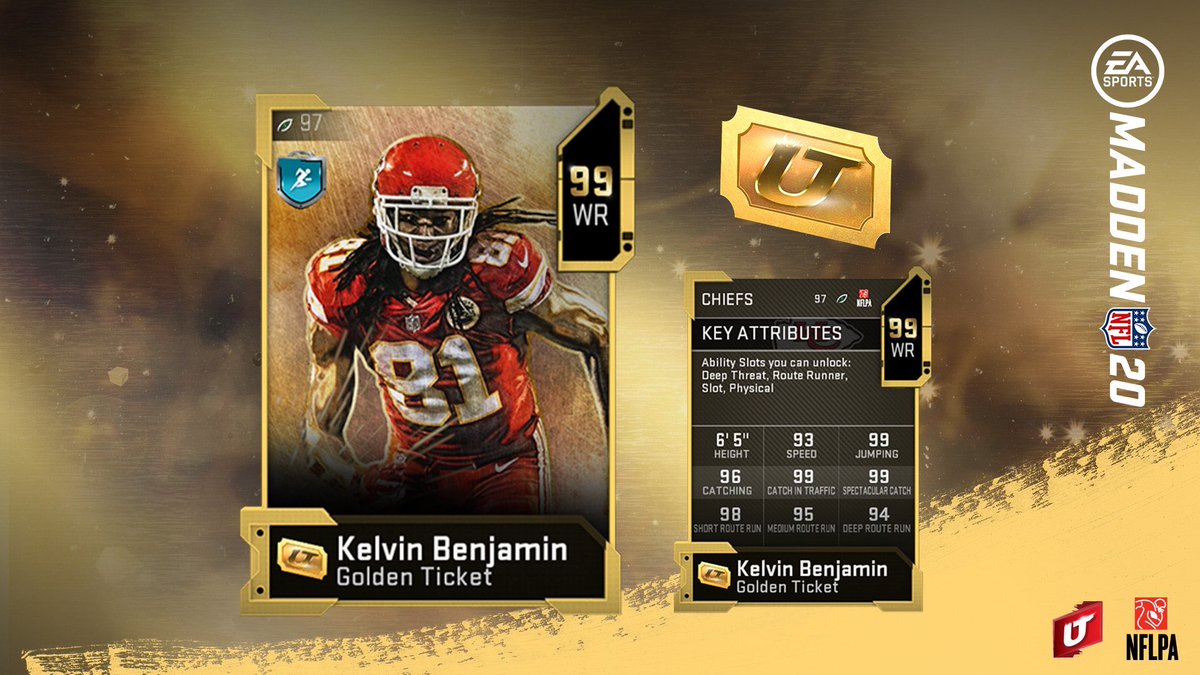 utgenie's tweet photo. 99 OVR Golden Ticket Madden 20 GIVEAWAY!
Follow Us &amp; Retweet to enter.
Winner will be announced in 48 hours 
#Madden20 https://t.co/M5IH65U6Jb