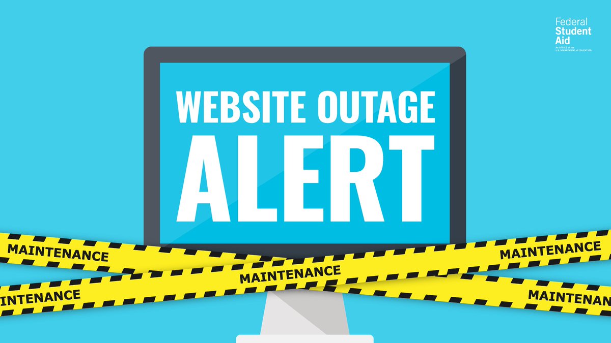 FAFSA's tweet photo. ⚠️The IRS Data Retrieval Tool will be unavailable on Sunday, April 12, 2020, from midnight to 4 p.m. ET.⚠️Tax info must be entered manually. The myStudentAid app, https://t.co/wdDmg7cr0I, and Income-Driven Repayment (IDR) Plan Request will be available. Thanks for your patience. https://t.co/fLIwArjeSn