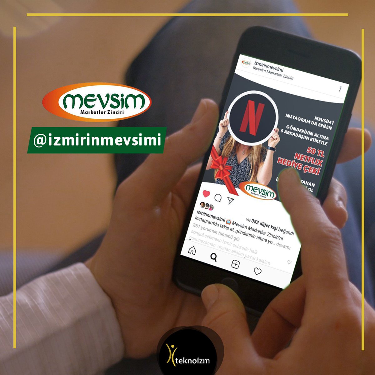 teknoizm's tweet photo. 📺 50 TL'lik Netflix hediye çeki kazanmak için dijitalde çözüm ortağı olduğumuz #MevsimMarket'i Instagram'dan takip edebilirsiniz. 😉
https://t.co/ooh9GbpW4y https://t.co/2ae6fMg9yg