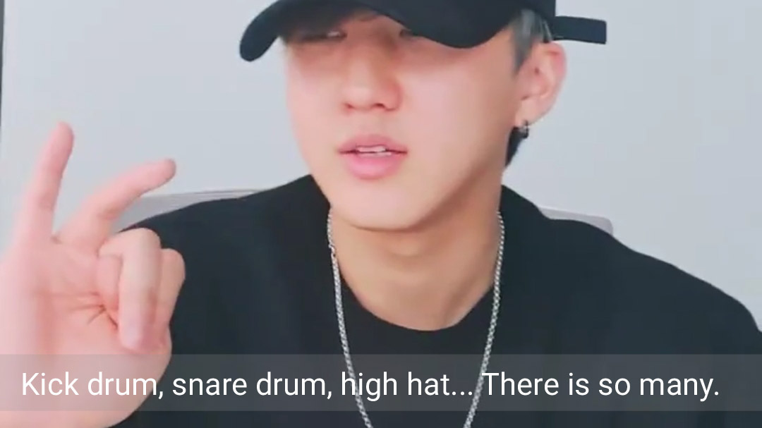 2. RHYTHM ↬ made by musical instruments such as kick drum, snare drum, high hat, bass guitar└ kick drum└ snare drum.