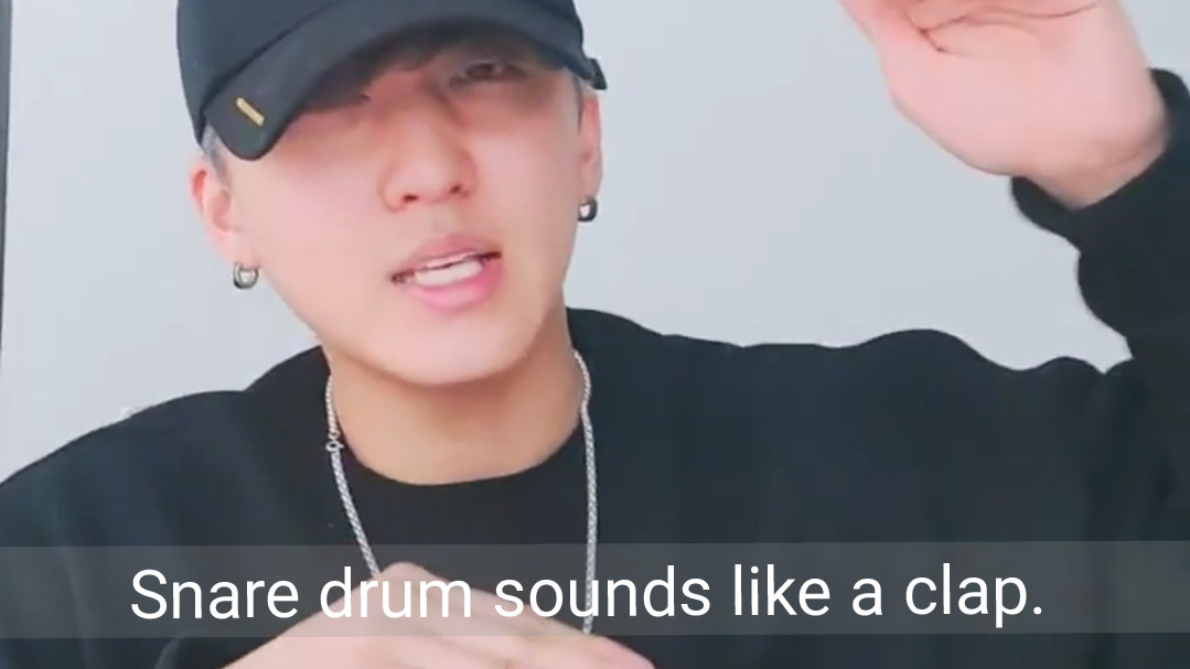 2.2 RHYTHM ↬ kick (bass) drum └ sounds like boom, creates lower sounds ↬ snare drum└ sounds like clap, creates higher sounds.