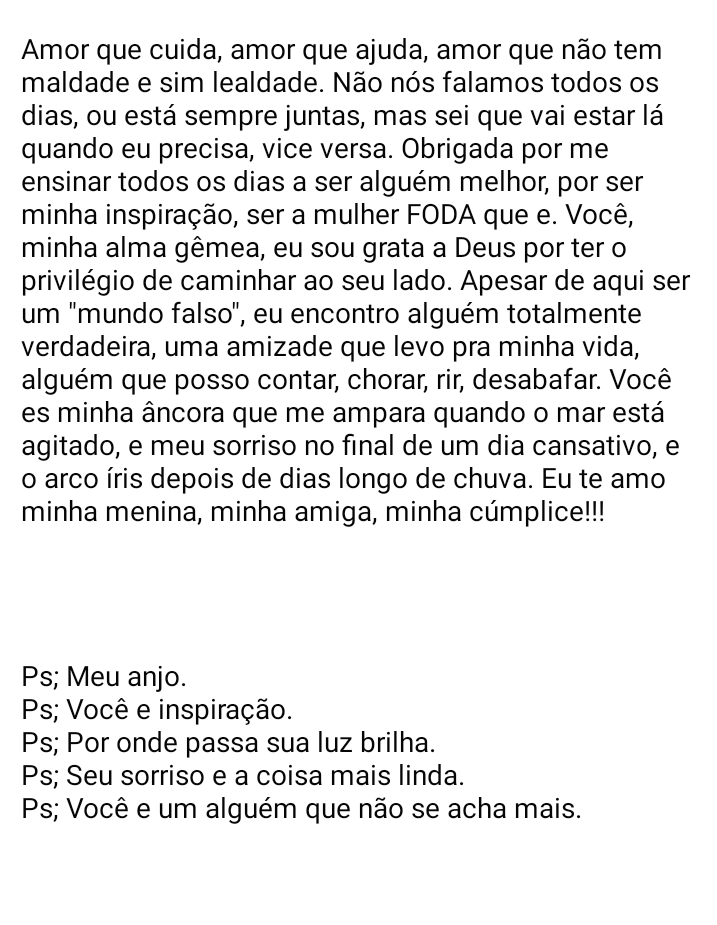 msverao's tweet photo. Amizade
1. Sentimento de grande afeição, simpatia, apreço entre pessoas ou entidades.
"sentia-se feliz com a a. do seu mestre"

2. Quem é amigo, companheiro, camarada.
"é uma de suas a. fiéis"

Te amo, não e de hoje... @fcknardi https://t.co/WMKmPKGSEK