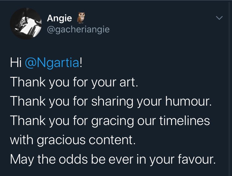Thank you for helping carrying me through a year I wasn’t sure I would survive. Thank you for being among the first people to notice when I came back to the TL after a wellness break. And for that sweet birthday message that I missed in the said break.