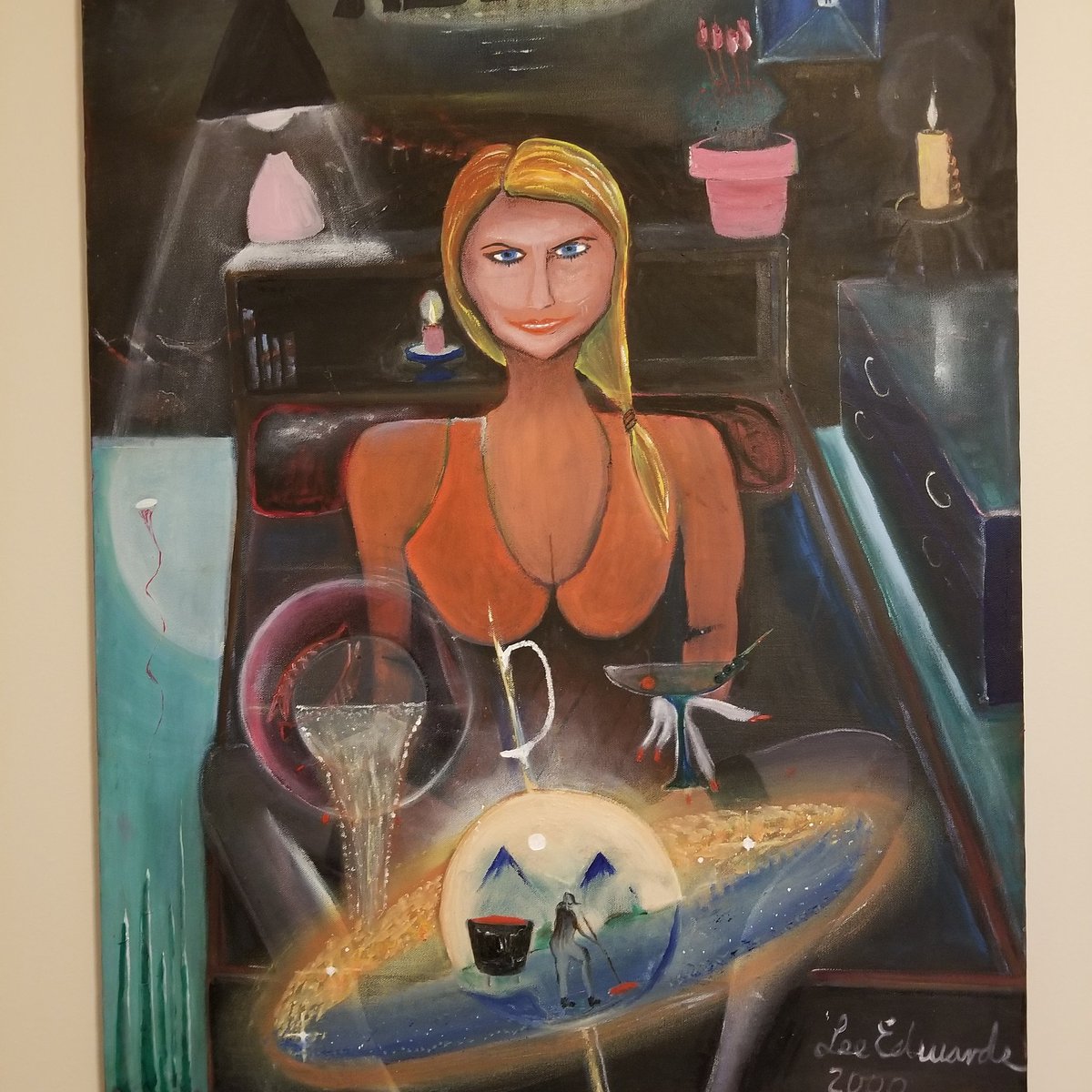 Backpackertrail's tweet image. This painting I did is titled "Mother Earth" and she is mad!!!!!