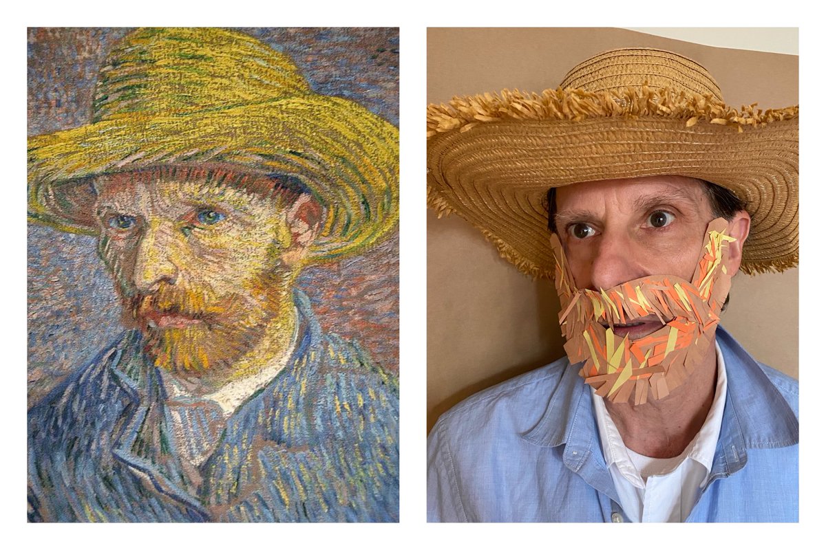JoshBachLtd's tweet photo. #GettyMuseumChallenge @GettyMuseum  #VanGogh “Self portrait with straw hat” https://t.co/AtiWrOH4lR