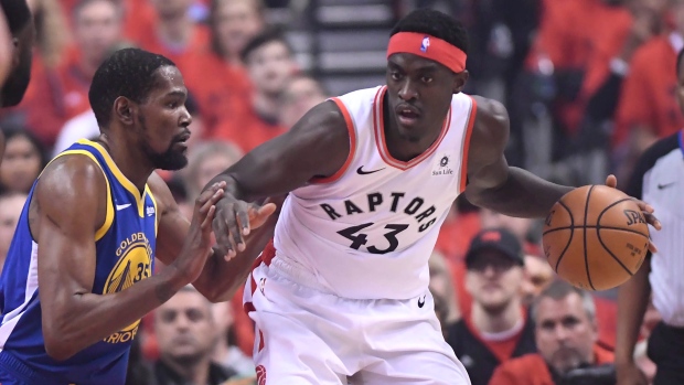 JLew1050's tweet photo. Game 5 of The Finals, which re-airs on SN tonight, certainly wasn't uneventful. The Durant return, the KD injury/aftermath, the Splash Bros and the wild finish. #RaptorsRewatch

Here's what @KateBeirness, Jack and I remember about that night in Toronto: https://t.co/8vtONEOLhk https://t.co/UlZUylD15g