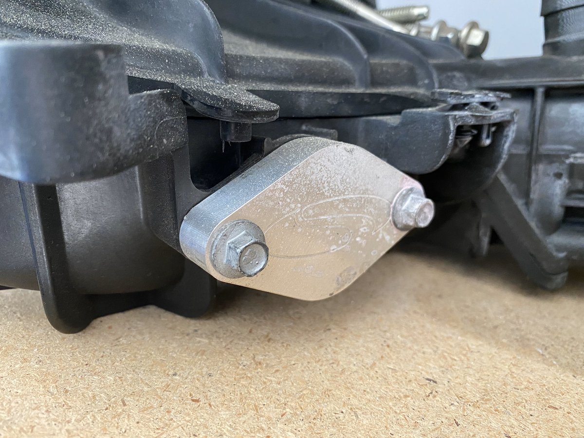 The metal plate on the Focus ST intake manifold is blocking off the sound symposer port which was originally used to pipe intake noise into the cabin.