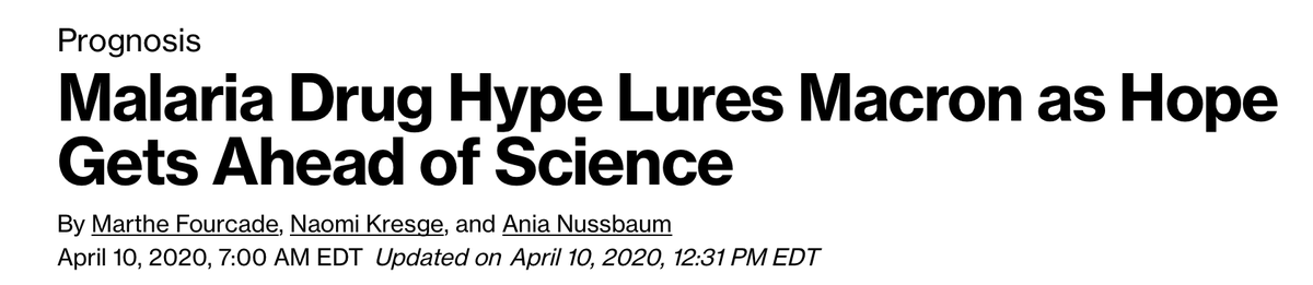 Chloroquine: Does Big Pharma owns the media?+ Studies are said to be "not rigorous" when it comes to Chloroquine in spite of robust statistical signal+ Studies w/less rigor and significance are promoted when it comes to drugs by GileadNote: Chl was OTC, costs 1 Euro a pack.