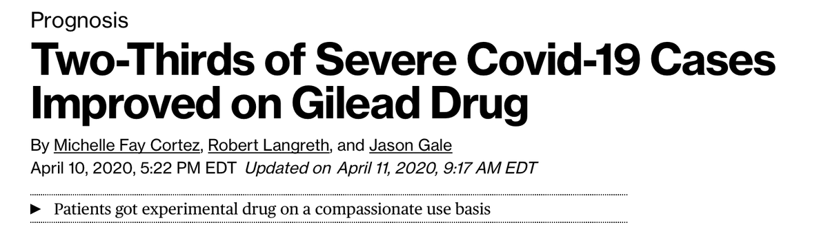 Chloroquine: Does Big Pharma owns the media?+ Studies are said to be "not rigorous" when it comes to Chloroquine in spite of robust statistical signal+ Studies w/less rigor and significance are promoted when it comes to drugs by GileadNote: Chl was OTC, costs 1 Euro a pack.