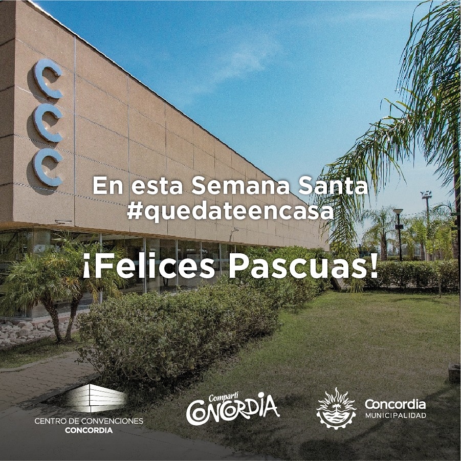 Cuidate y cuidá a tu familia 
#QuedateEnCasa 
#ConcordiaUnida #CuidarteEsCuidarnos
.
. ¡Felices Pascuas! 🐰