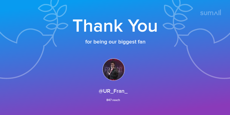 Our biggest fans this week: UR_Fran_. Thank you! via sumall.com/thankyou?utm_s…