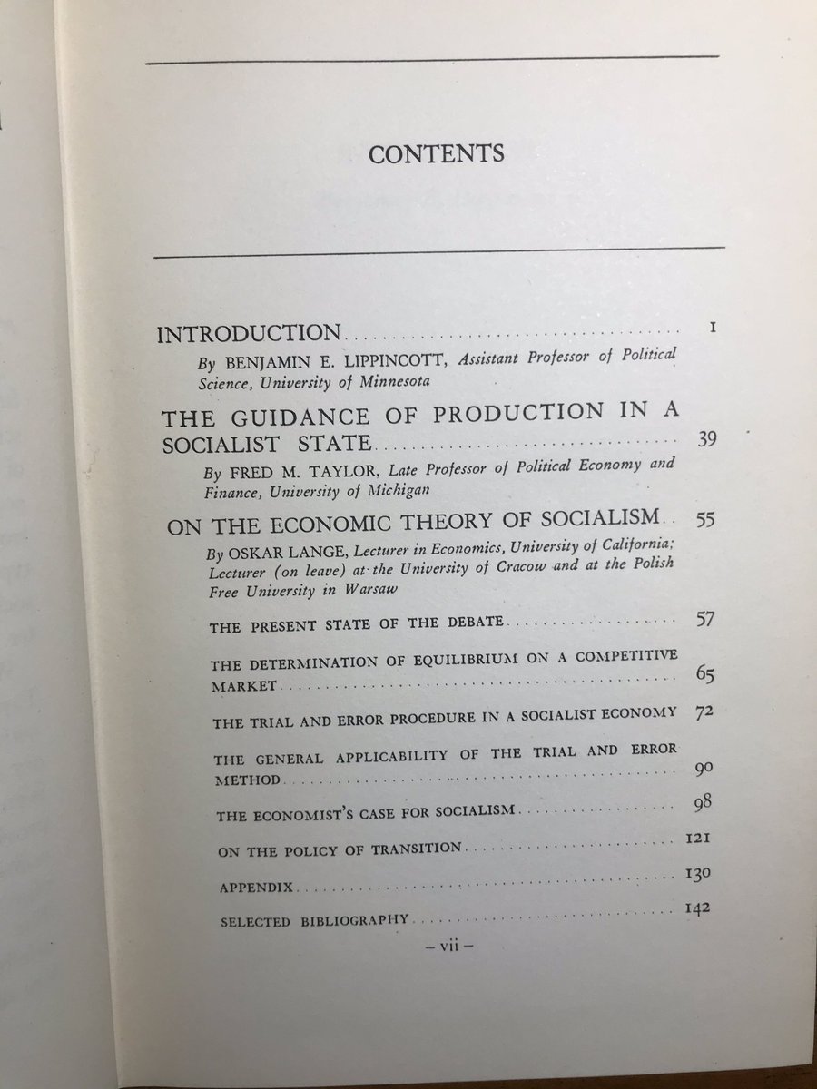 On the Economic Theory of Socialism, Oskar Lange and Fred Taylor (1938)