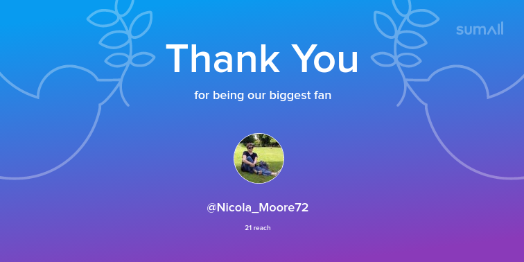 Our biggest fans this week: Nicola_Moore72. Thank you! via sumall.com/thankyou?utm_s…