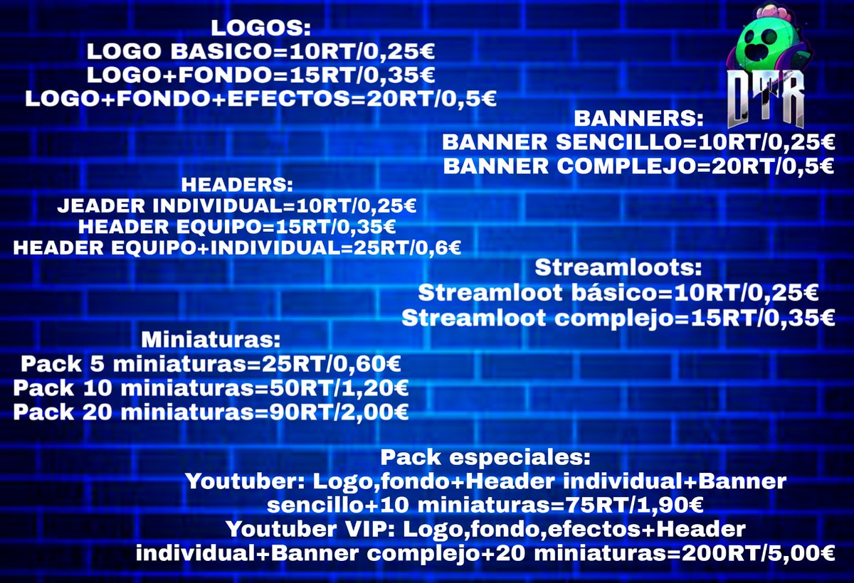 Destruct_BS's tweet photo. Os dejo por aquí mis tarifas como GFX, aparte de esto también hago más cosas pero esto suele ser lo más pedido: https://t.co/pzKiKihSXy