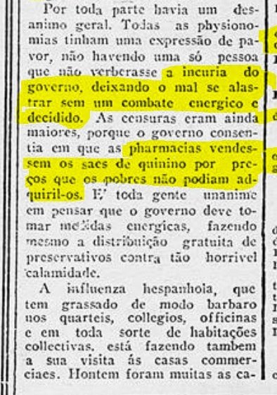 Também é interessante ver como eram vários os casos de denúncias de aproveitadores que buscavam lucrar com a pandemia. Um vendedor de galinhas foi preso por causa disso. Há notas sobre farmácias abusando nos preços.