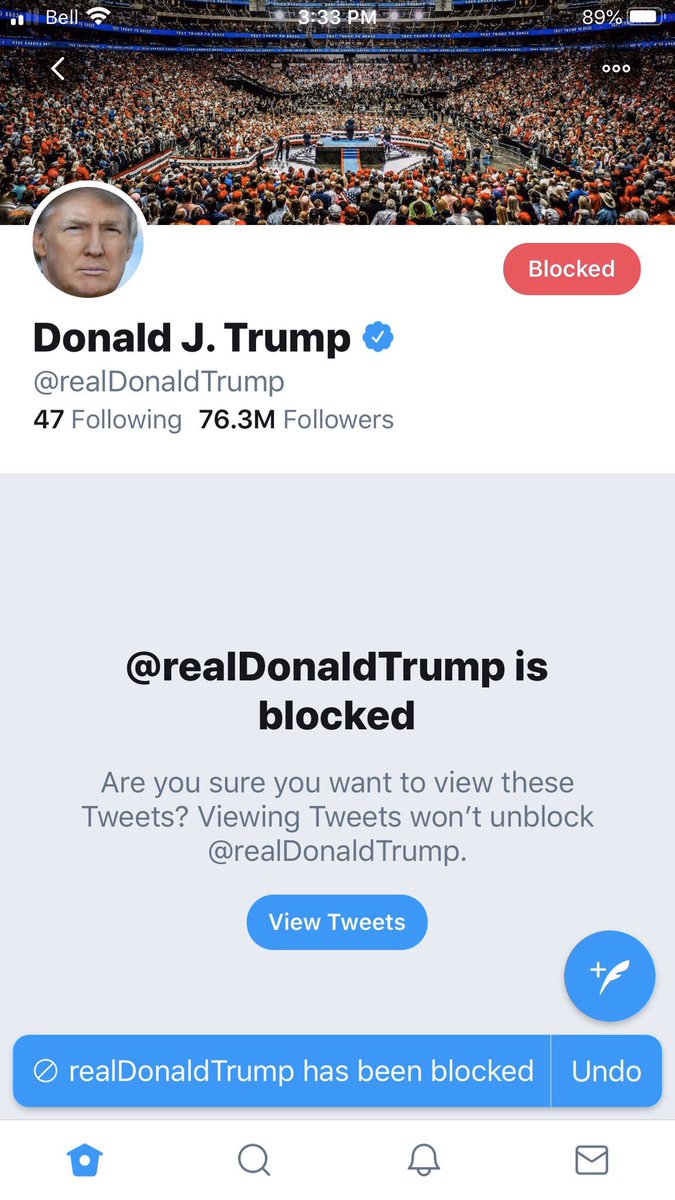 JustAMazen's tweet photo. @PalmerReport I block that shit right off my twitter feed!
#BlockrealDonaldTrump https://t.co/P2a2w8XqSs