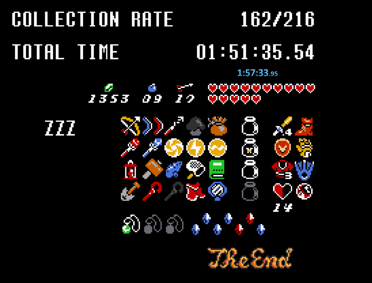 shkoople's tweet photo. :) New best randomizer run! Hell yeah! #alttp https://t.co/enYLFWMUIm