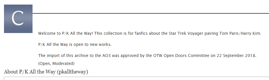 there was ALSO recently a move of all this older literature to AO3 called the "P/K Preservation Project" completed in 2018! and if you check the collections tag there now, you'll see fics that were originally published all the way back in 1997!  https://archiveofourown.org/collections/pkalltheway/profile