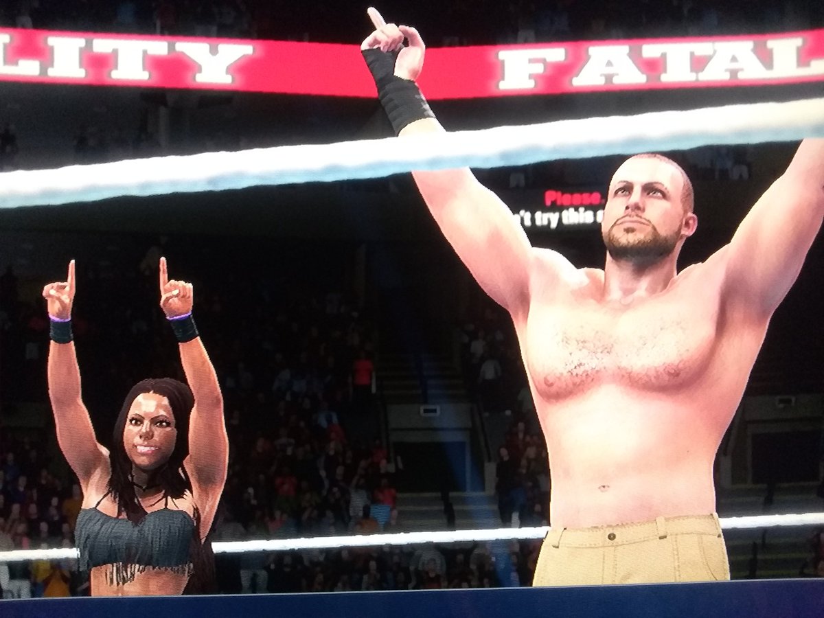 THEWMRWRESTLING's tweet photo. Mistakow &amp; Erica Jerica defeat @R3PUTATIONKILLA &amp; Johna in the first ever Mixed Tag Team Match in WMR History on #WmrFatality https://t.co/WvogWF7wIs