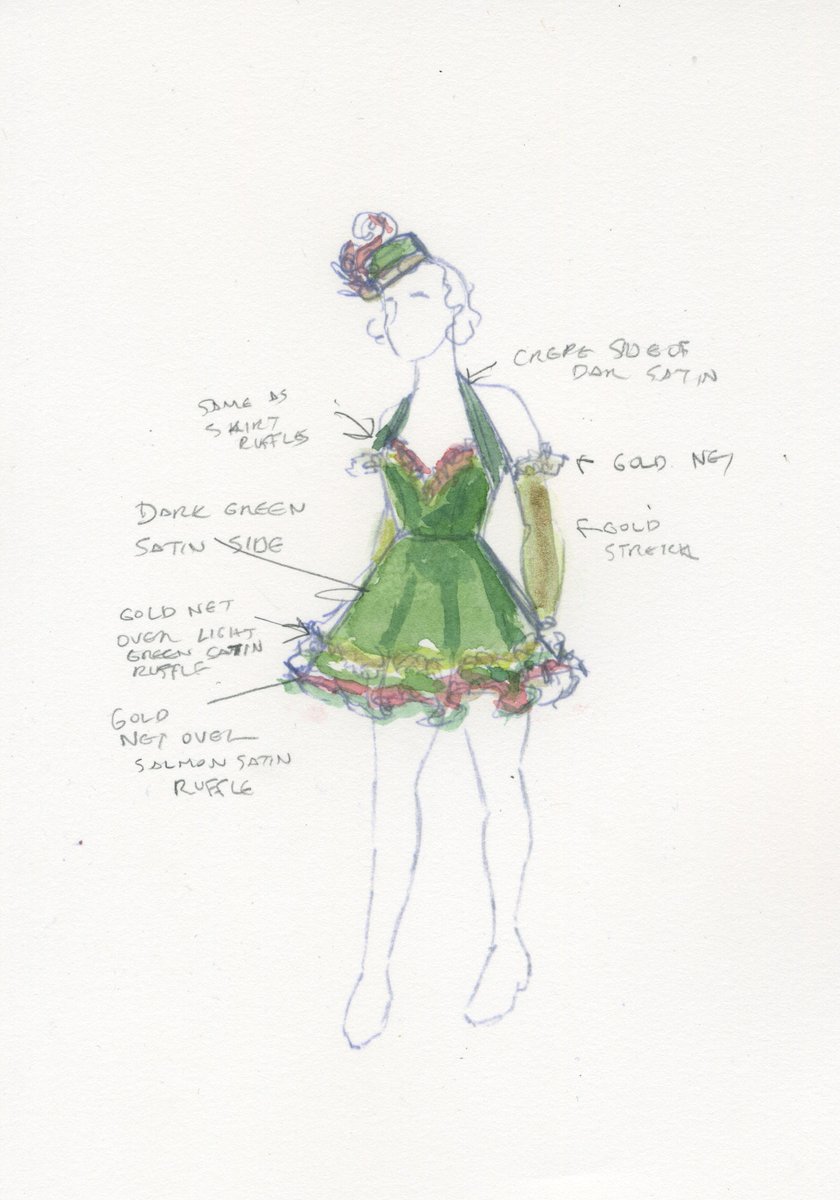 The set doesn’t change until act 2, so the costumes and the lights needed to be shorthand for where we were. This cigarette girl at The Rio is one of my favorites.