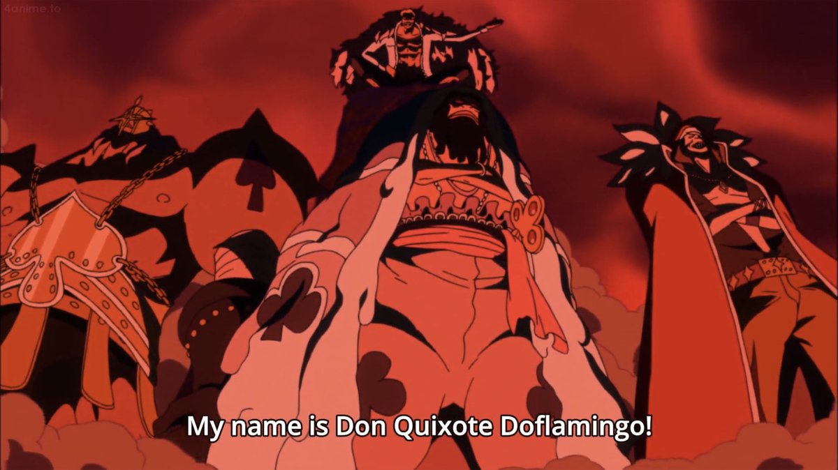 It’s so terrifying how doflamingo managed to complete flip everyone’s perception of king riku in one night,, you would think that for a family who ruled peacefully for 800 years to suddenly go berserk you’d have a little more faith in them but violence truly is a scary thing