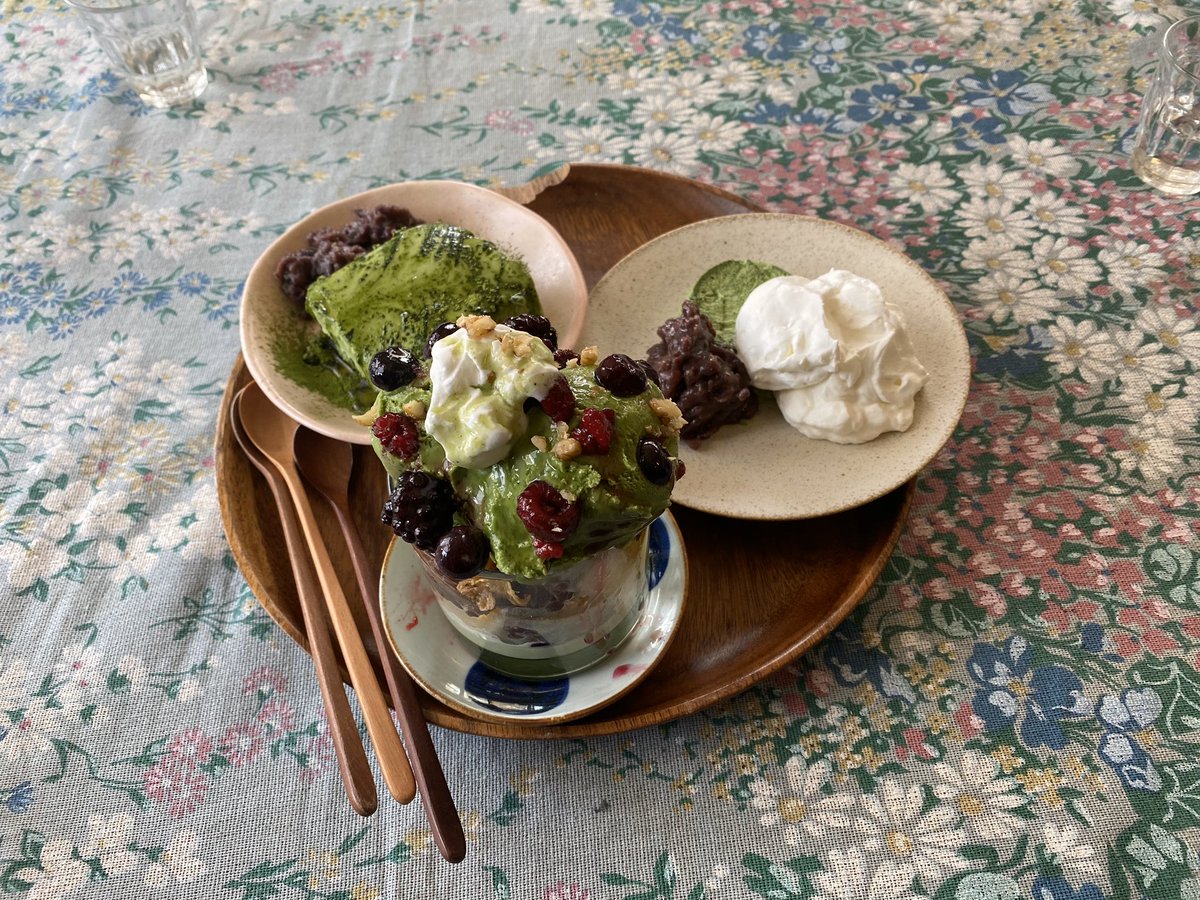 양고기�️‍� on Twitter: "청주가서 오차츠케 명란주먹밥 말차파르페 말차무스 말차티라미슈 다먹고옴 #화진다실… "