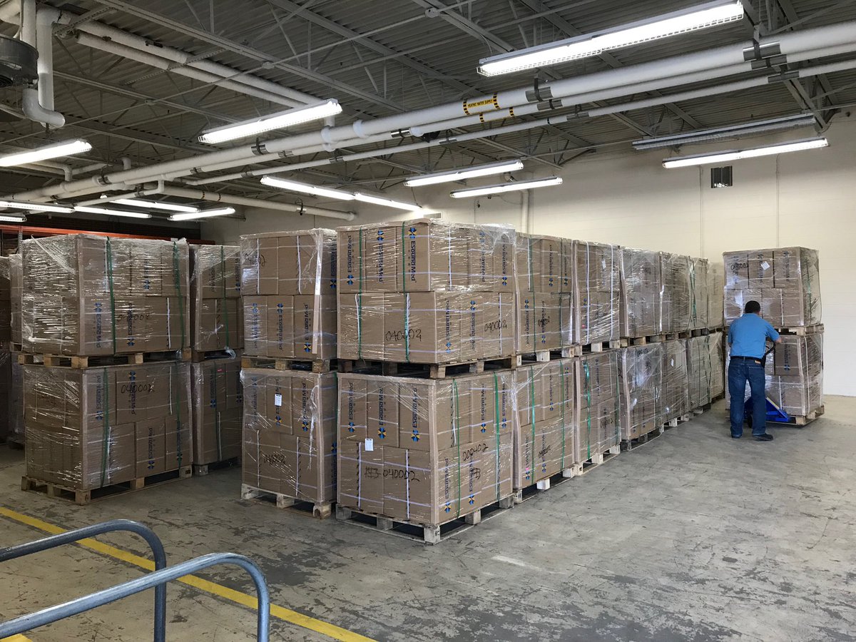 Thank you to  @StateFarm,  @Walmart, and  @salesforce for donating 500,000 KN95 masks, 100,000 gloves, and 50,000 shoe covers for Michigan health care workers.