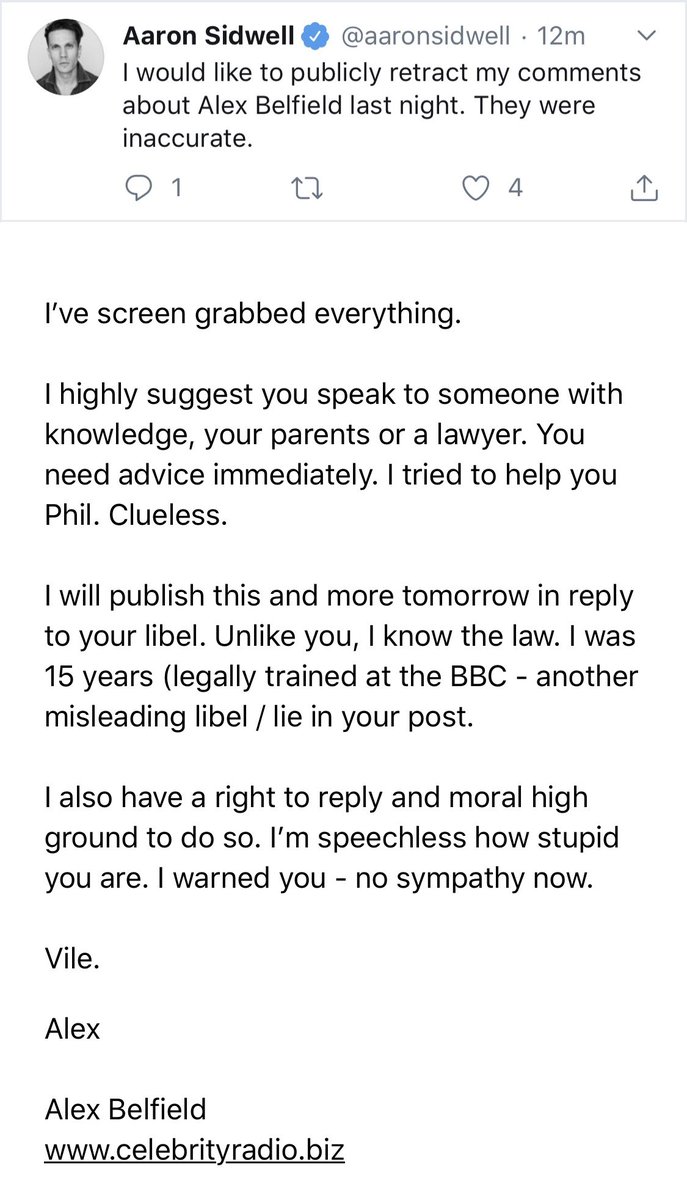 UPDATE:After I initially posted this article. I received this email from Alex Belfield  @celebrityradio on Sunday 12th April 2020, at 01.00. (In which he associates  @nottspolice)